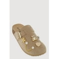 thumbnail image 1 of Women's Faux Suede Clogs with Rhinestone and Faux Pearl Charms, 1 of 3