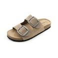 thumbnail image 1 of Women's Faux Suede Double Buckle Sandals, Cork Footbed, 1 of 6