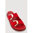 thumbnail image 1 of Women's Faux Suede Double Metallic Buckle Slide Sandals, 1 of 3