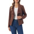thumbnail image 1 of INSPIRE CHIC Women's Coats Faux Suede Fall Winter Long Sleeve Open Front Cropped Outwear Coat  M Coffee, 1 of 6