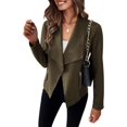 thumbnail image 1 of Women's Faux Suede Jackets Fall Clothes Long Sleeve Open Front Cropped Coat Outwear, 1 of 7