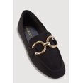 thumbnail image 1 of Women's Faux Suede Loafers with Metallic Pendant, 1 of 3