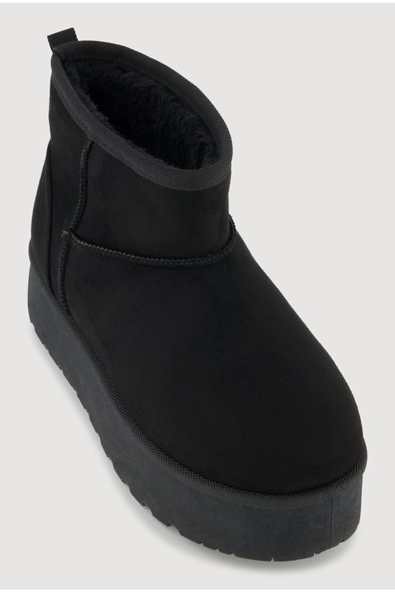 Women's Faux Suede Low Platform Booties