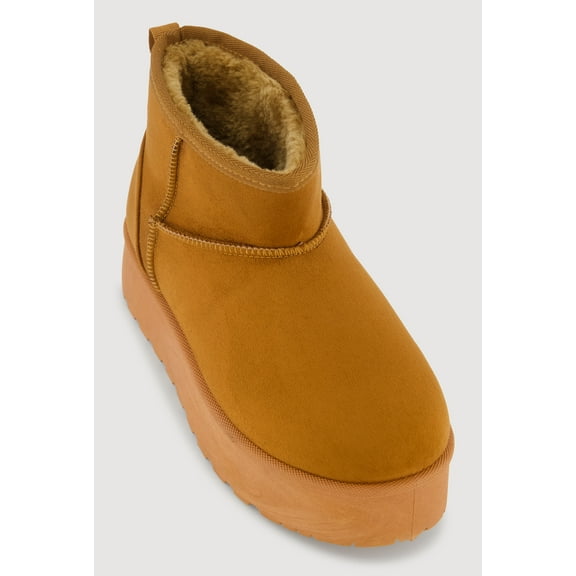 Women's Faux Suede Low Platform Booties