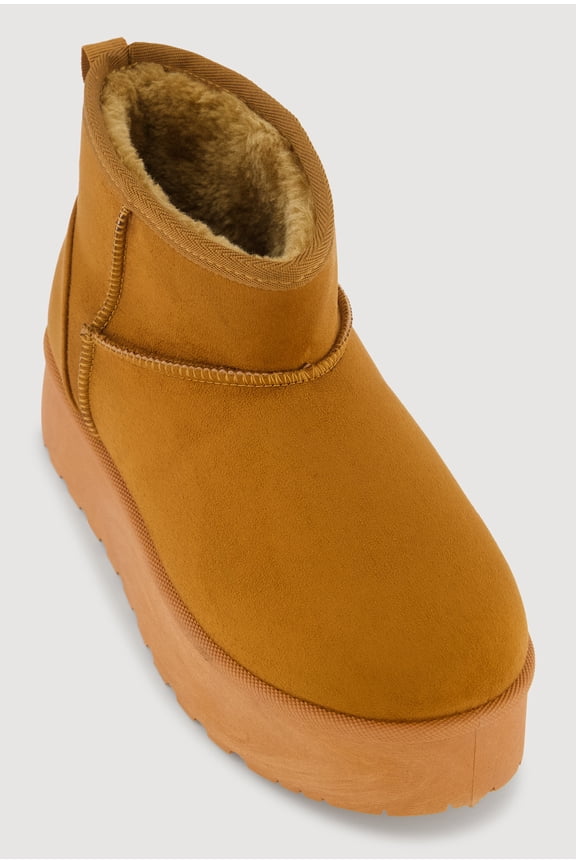 Women's Faux Suede Low Platform Booties