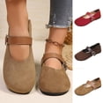 thumbnail image 1 of Women's Faux Suede Mary Jane Flats, Plus Size Comfortable Casual Loafers for Spring Autumn, 1 of 9