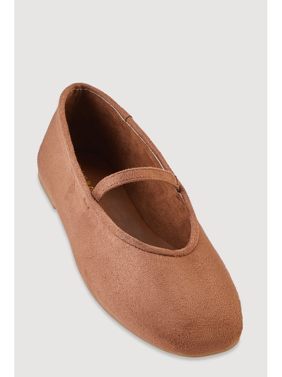 Women's Faux Suede Mary Jane Flats