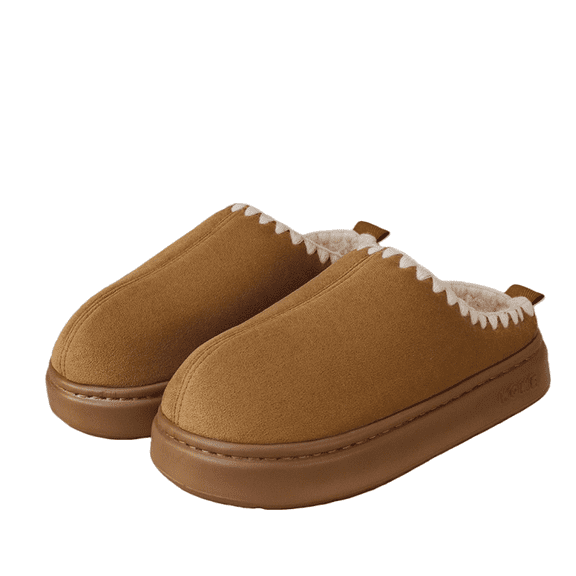 Women’s Faux Suede Memory Foam House Slippers with Fuzzy Lining, EVA Non-Slip Sole Indoor Outdoor Cozy Winter Slip-Ons, Warm Plush Home Shoes, Affordable Holiday Gift for Mom & Wife