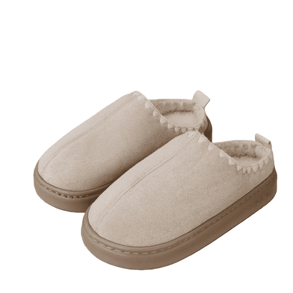 Women’s Faux Suede Memory Foam House Slippers with Fuzzy Lining, EVA Non-Slip Sole Indoor Outdoor Cozy Winter Slip-Ons, Warm Plush Home Shoes, Affordable Holiday Gift for Mom & Wife