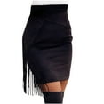 thumbnail image 1 of Women's Faux Suede Mini Skirts Mini Shorts Bodycon Summer Sexy High Waist Slim Tassel Short Skirts Shorts, 1 of 5