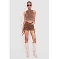 thumbnail image 1 of Women's Faux Suede Tabbed Cargo Pocket Shorts, 1 of 5
