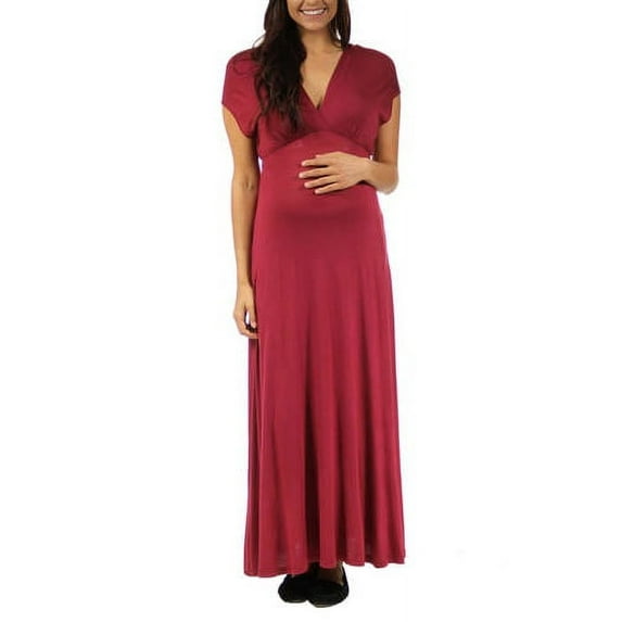 Women's Faux Wrap Maxi Maternity Dress