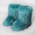 thumbnail image 1 of Women's Faux fur Boots Winter Mid-Calf Warm Snow Boots Fuzzy Fluffy Furry Comfy Short Boots Indoor Outdoor Flat Boots, 1 of 2