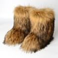 thumbnail image 1 of Women's Faux fur Boots Winter Mid-Calf Warm Snow Boots Fuzzy Fluffy Furry Comfy Short Boots Indoor Outdoor Flat Boots, 1 of 2