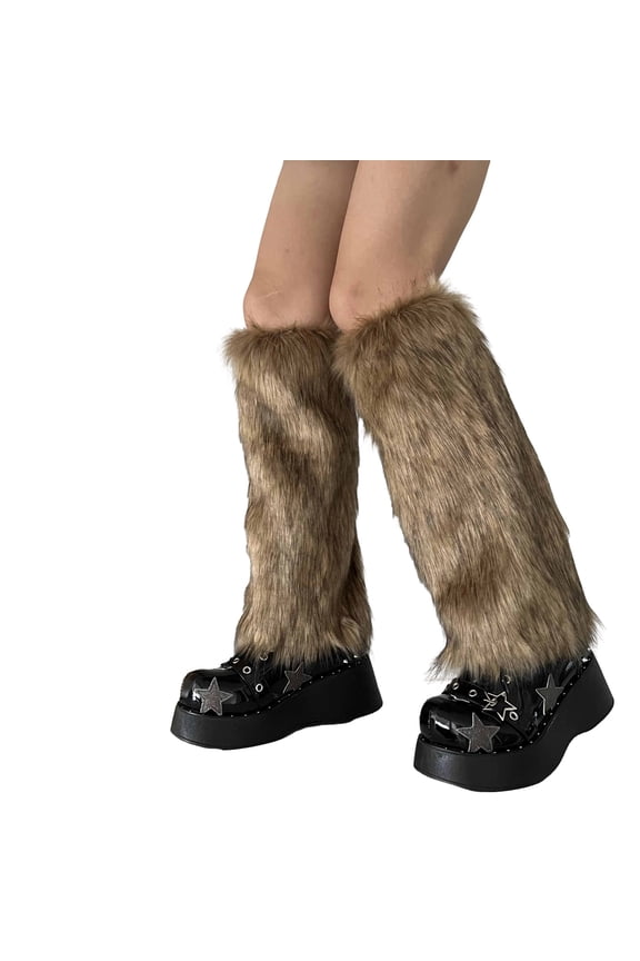 Women's Faux furs Leg Warmers Furry Fuzzy Leg Warmers Soft Boot Cuffs Cover Furry Party Costume for carnivals Party