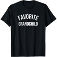 thumbnail image 1 of Women's "Favorite Grandchild" Bold-Themed Graphic T-Shirt Casual Comfortable Short Sleeve Round Neck Top Black S-5XL, 1 of 5
