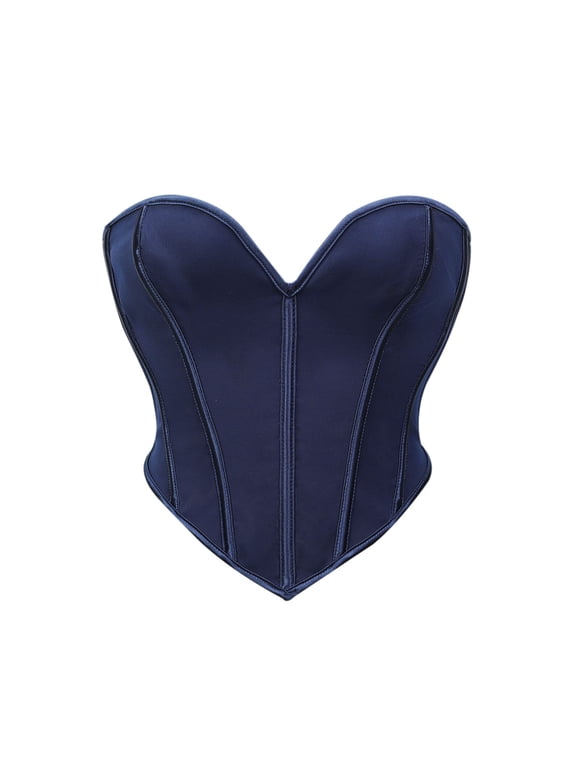 Women's Feminine Texture Bodice Top Sculpting Fit Strapless Bodysculpting Top for Smooth Party