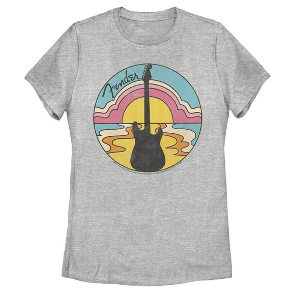 Women's Fender 70s Guitar Silhouette Graphic Tee Athletic Heather Large