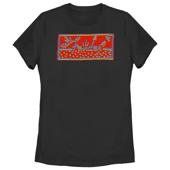 Women's Fender Abstract Logo  Graphic Tee Black X Large