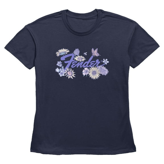 Women's Fender Floral Purple Logo Graphic T-Shirt