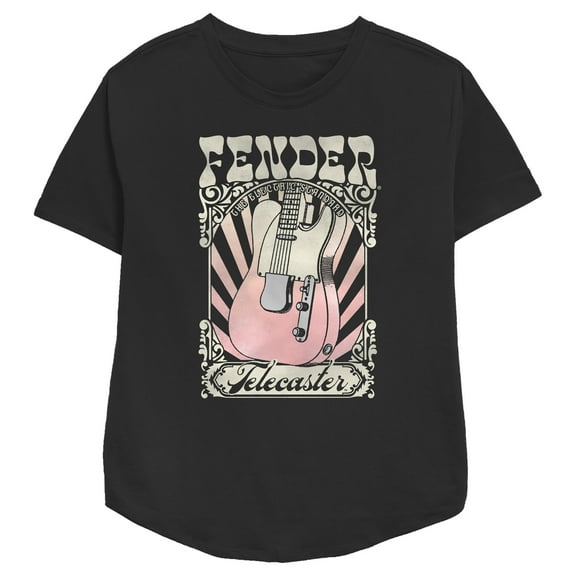 Women's Fender Groovy Telecaster Poster Graphic Tee Black X Large