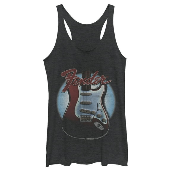 Women's Fender Guitar Spotlight Logo  Racerback Tank Top Black Heather Small