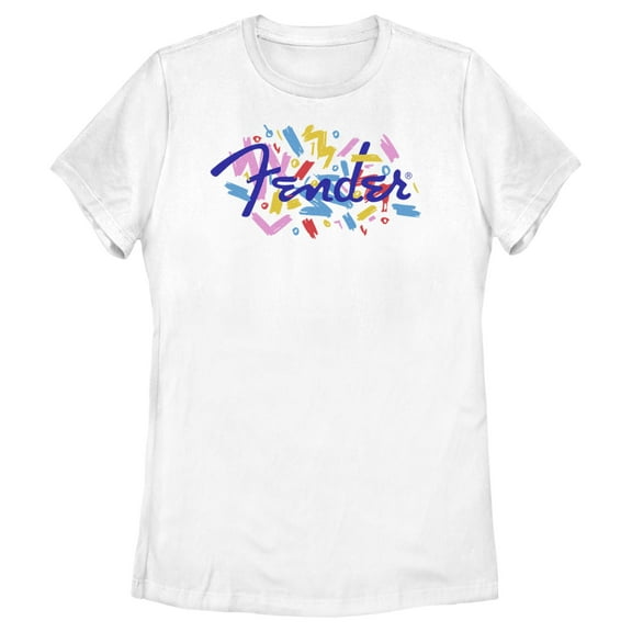 Women's Fender Retro Confetti Logo Graphic Tee White X Large