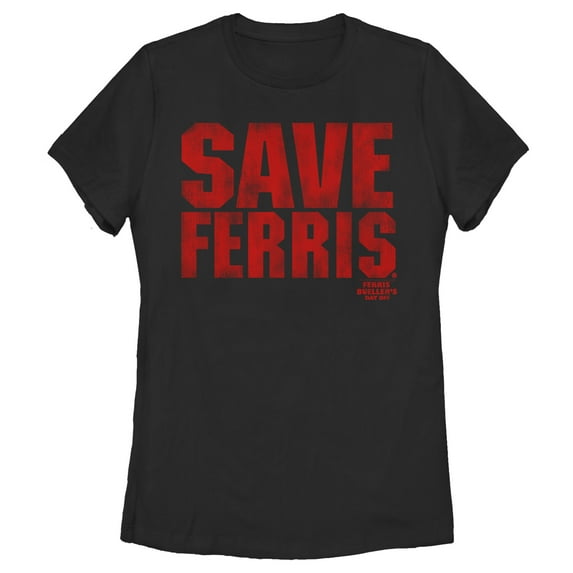 Women's Ferris Bueller's Day Off Distressed Save Graphic Tee Black Small