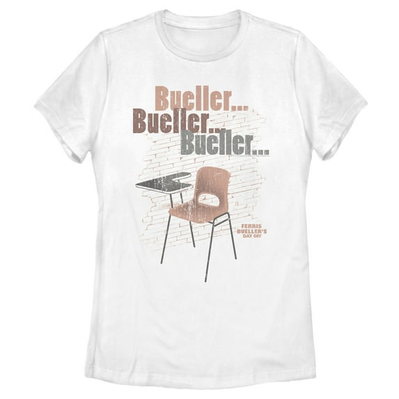 Women's Ferris Bueller's Day Off School Desk Absent Graphic Tee White X Large