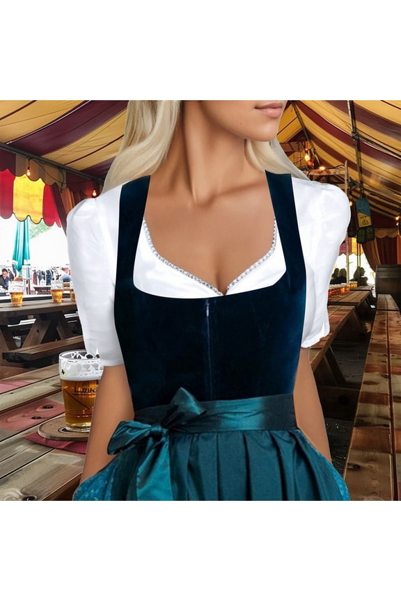 Women's Festive Dirndl Lace Trim Top For Oktoberfest Or Everyday Wear Quick Shot Raglan Sleeve Tops for Women plus Size Dress Shirts Oversize Denim Shirt for Women Pants And Shirts for Women Christmas