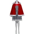 thumbnail image 1 of Women's Festive Holiday Cindy Luo Costume Set  - Cheerful Red Dress with Cape & Gloves, 1 of 7