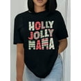 thumbnail image 1 of Women's Festive Mom's Christmas T-Shirt - "Family Christmas 2025" "Mam"Design, Casual Round Neck, Regular Fit Holiday Top With Santa Hat And Ornament Graphics, Seasonal Clothing | Santa Hat Design, 1 of 7
