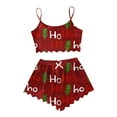 thumbnail image 1 of Women's Festive Sleepwear Sleeveless Tank Top and Shorts Pajama Set Comfortable Nightwear Outfit, 1 of 2