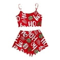 thumbnail image 1 of Women's Festive Sleepwear Sleeveless Tank Top and Shorts Pajama Set Comfortable Nightwear Outfit, 1 of 2