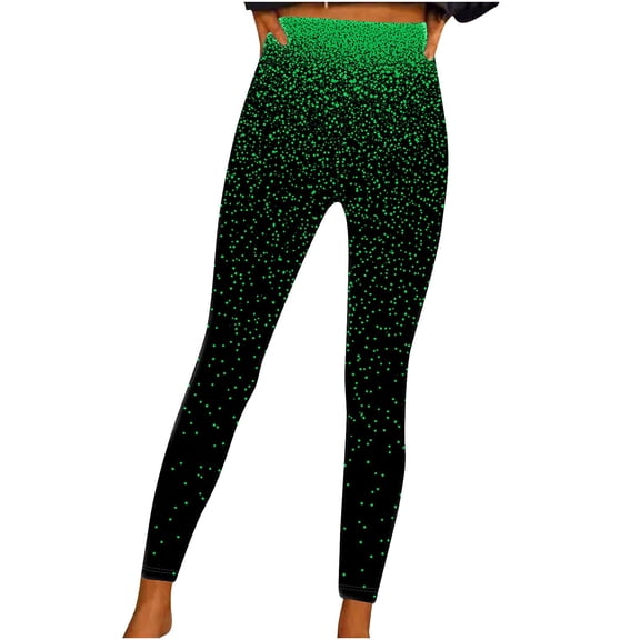 Women's Festive St. Patrick's Day Yoga Pants - High Waisted Butt-Lifting Buttery Soft Elastic Tights Breathable Printed Leggings for Casual Fitness Daily Activewear 2025
