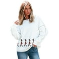 thumbnail image 1 of Women's Festive White Nutcracker Doll Graphic Sweatshirt with Colorful Stitch Trim | [ZhiHiMeRi] | (US 20-22)2XL, 1 of 11