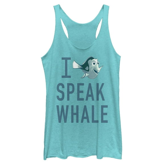 Women's Finding Dory I Speak Whale Racerback Tank Top Tahiti Blue Large