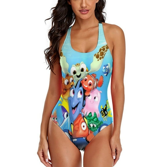 Women's Finding Nemo Swimsuit One Piece Bathing Suit Tummy Control Sports Beach Swimwear