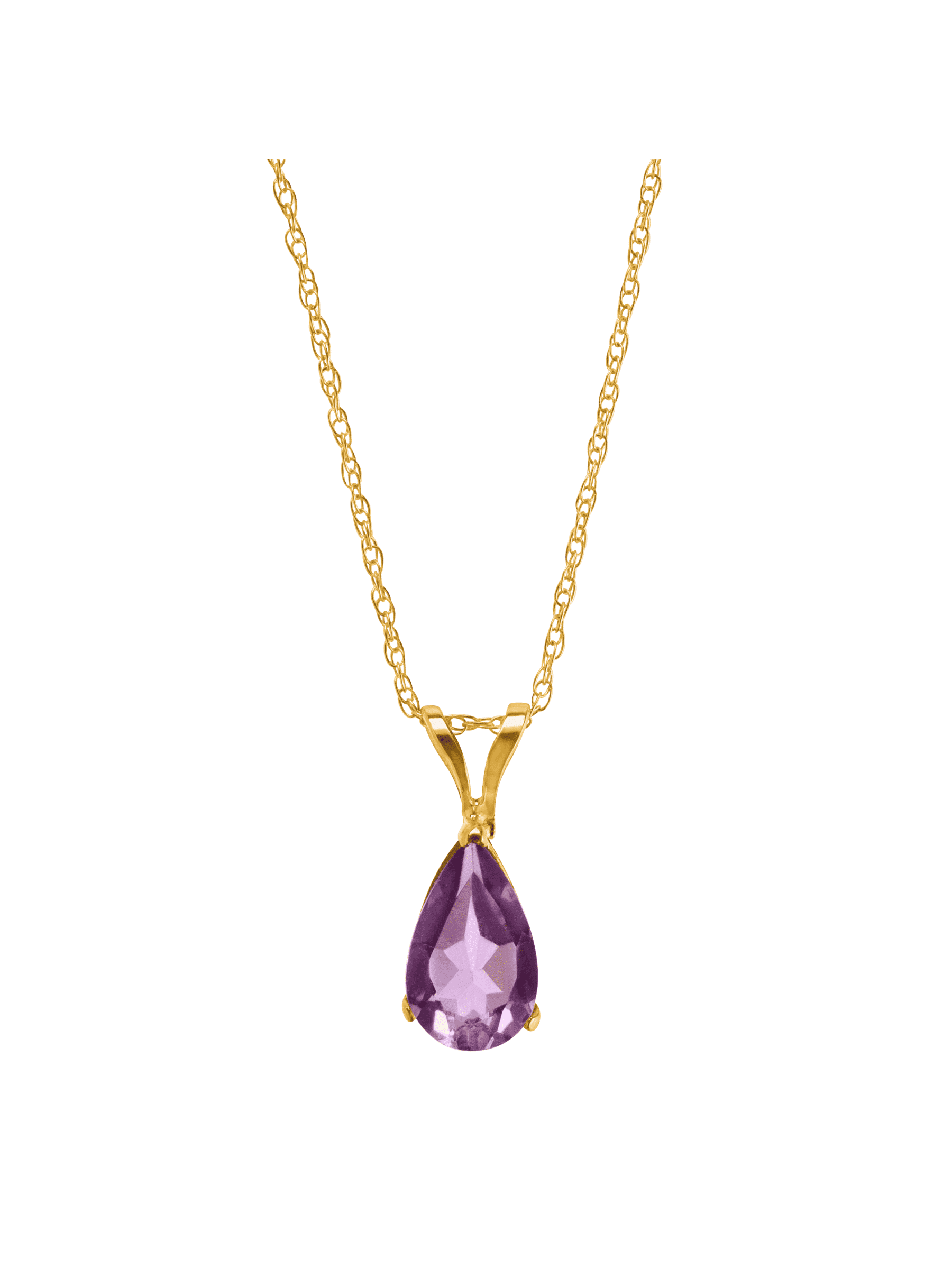 Amethyst Crystal Point Pendant Amethyst / 14K Yellow Gold / 22in