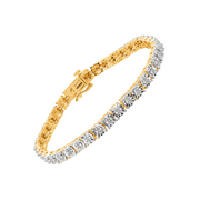 Women's Finecraft 1/4 cttw Diamond Tennis Bracelet in 14kt Gold-Plated Sterling Silver, 7"