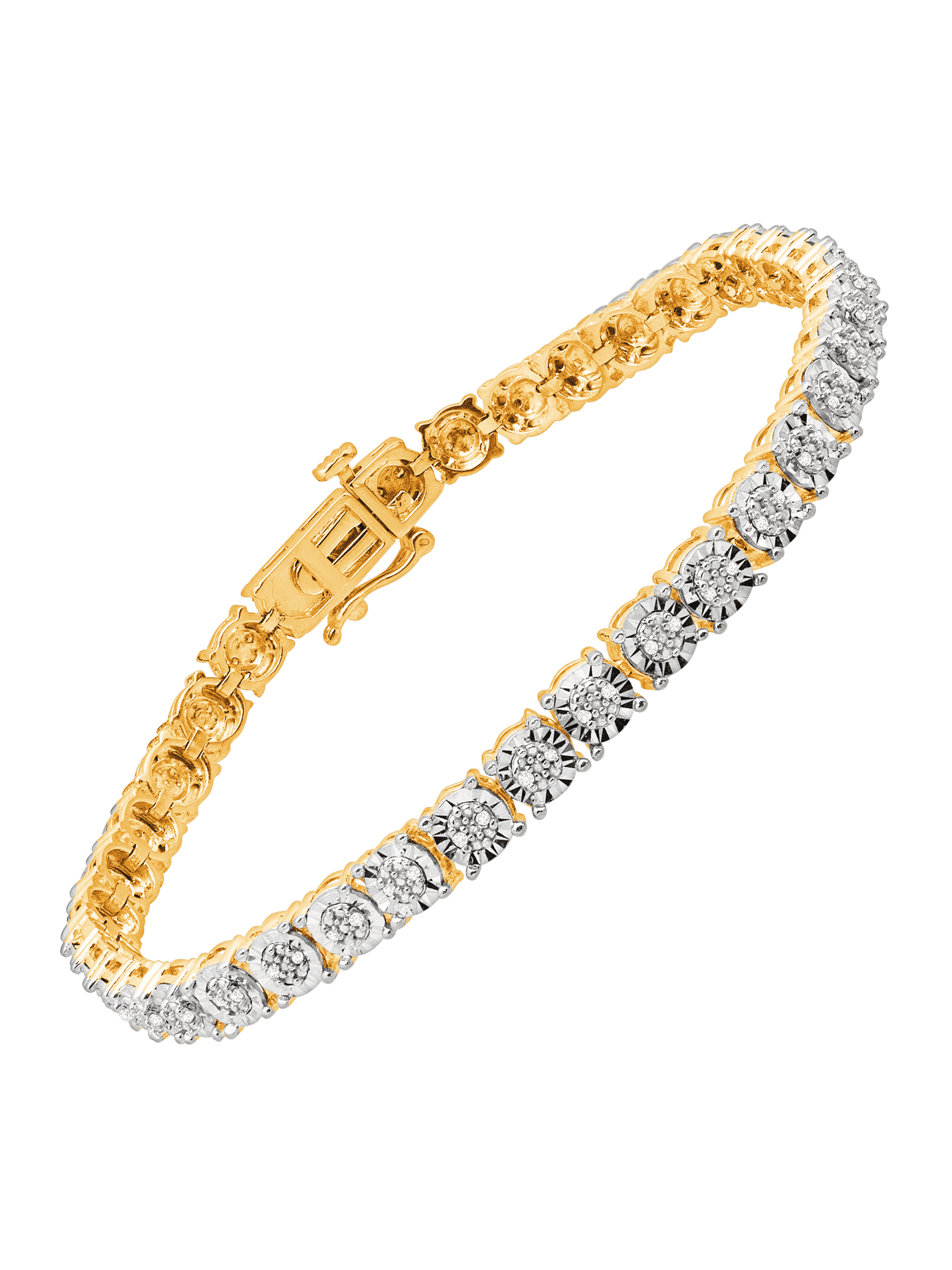 Women's Finecraft 1/4 cttw Diamond Tennis Bracelet in 14kt Gold-Plated