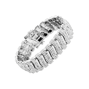 Women's Finecraft 2 cttw Diamond 'S' Link Tennis Bracelet in Rhodium-Plated Brass, 7"