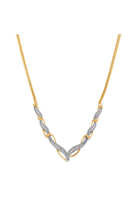 Women's Finecraft 3/4 cttw Diamond Necklace in 14kt Gold-Plated Brass, 18"