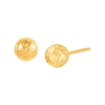 Women's Finecraft 5mm Crystal-Cut Ball Stud Earrings in 14kt Yellow Gold