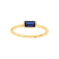 thumbnail image 1 of Women's Finecraft Baguette-Cut Created Blue Sapphire September Birthstone Ring in 1K Gold, Size 6, 1 of 6