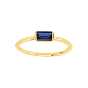 Women's Finecraft Baguette-Cut Created Blue Sapphire September Birthstone Ring in 1K Gold, Size 7
