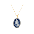 thumbnail image 1 of Women's Finecraft Cameo Prayer Hands Pendant Necklace in 18kt Gold-Plated Sterling Silver, 18", 1 of 6