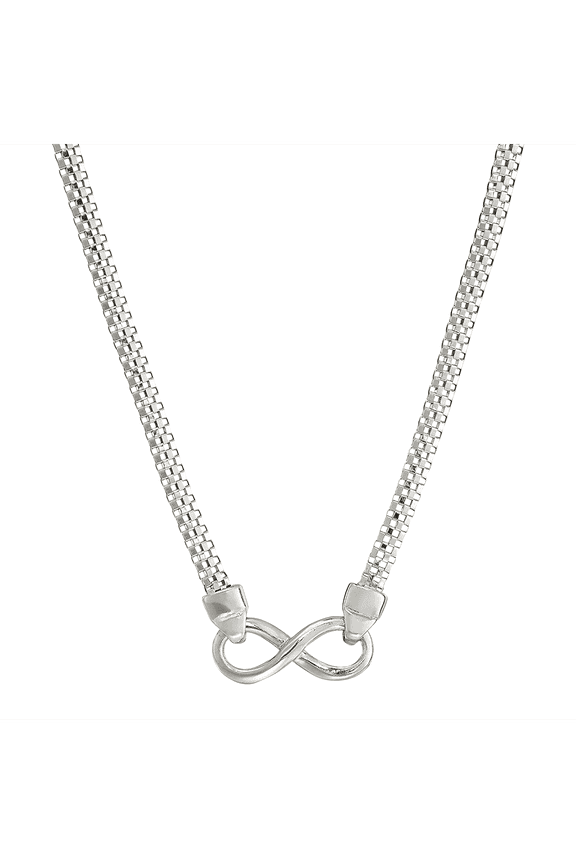 Women's Finecraft Infinity Popcorn Chain Necklace in Sterling Silver, 17" + 1"