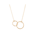 thumbnail image 1 of Women's Finecraft Interlocking Textured Double Circle Necklace in 14kt Yellow Gold, 17", 1 of 4