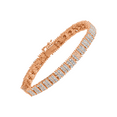 thumbnail image 1 of Women's Finecraft Square Link Tennis Bracelet with Diamonds in 14kt Rose Gold-Plated Brass, 7.5", 1 of 4